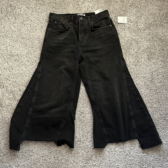 NWT We the Free by Free People Ripple Wide-Leg Crop Jeans ~ Fade to Black - Picture 5 of 13